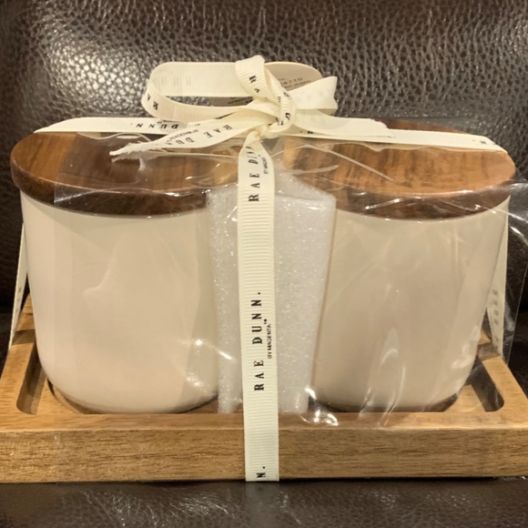 Rae Dunn Hello Sunshine Good Night Canisters with Wooden Tray - Picture 2 of 2